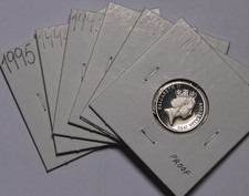 1990, 1991, 1992, 1993, 1994, & 1995  Australia 5c  5 Cents Coins QEII Proof GEM