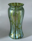 Large LOETZ Iridescent Art Nouveau Pampas Glass Vase 11.75" Bohemian Czech NR