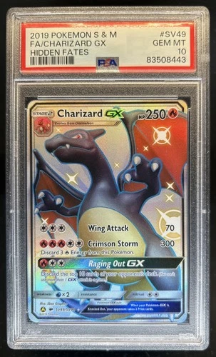 2019 Pokemon SM Hidden Fates Charizard GX #SV49/SV94 PSA 10 GEM MINT