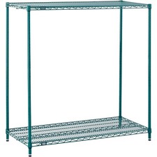 Nexel 2 Tier Wire Shelving Starter Unit Poly-Green 60"W x 21"D x 34"H