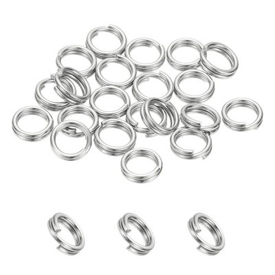 Für Round Split Ring, 20 Stück 6 mm kleine Doppelschlaufenringe Silber