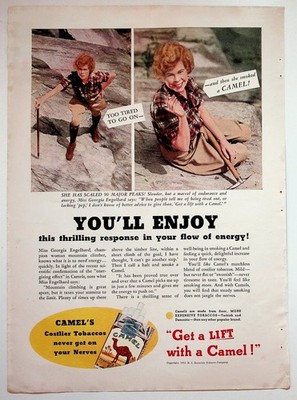 Camel 1934 Vintage Print Advertisement 8x11 Energy Boost Tobacco