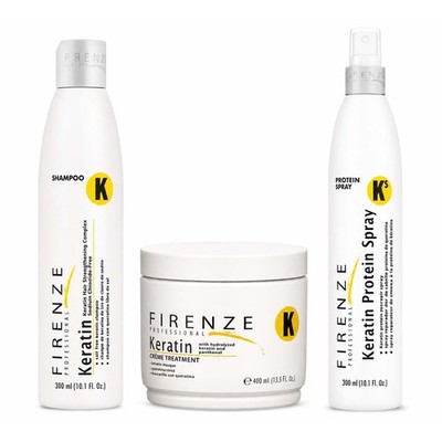 Firenze Professional Keratin Hair Repair Set - Shampoo, Mask & Protein Spray