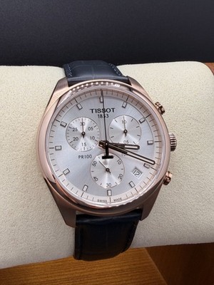 TISSOT PR 100 CHRONO QUARTZ SILVER DIAL MEN'S WATCH T101.417.36.031.00 41MM