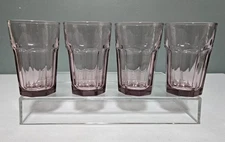 4 Libbey Duratuff Gibraltar Plum Ice Tea Glass Tumbler Set 5" Lt Purple Pink Lot