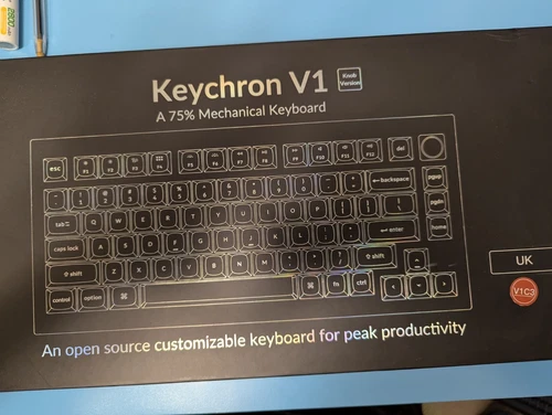 Keychron V1 Mechanical Keyboard - UK ISO Knob - Boxed, Excellent Condition