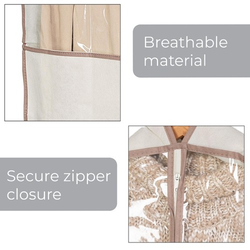 Gusseted Garment Bag Hanger - (24 x 42 Inch) - Clothing Storage Cover - Inclu... - Picture 5 of 6