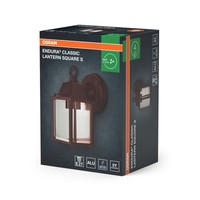 Wandlampe Alu Glas Laterne IP23 E27 Rost Osram H:22,5 Cm AußEn Wandleuchte Haus