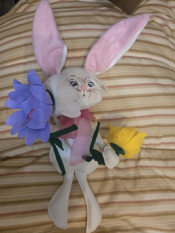 Annalee Dolls 12in Easter Spring Bloomin Bunny with Flowers 2016 NWOT!