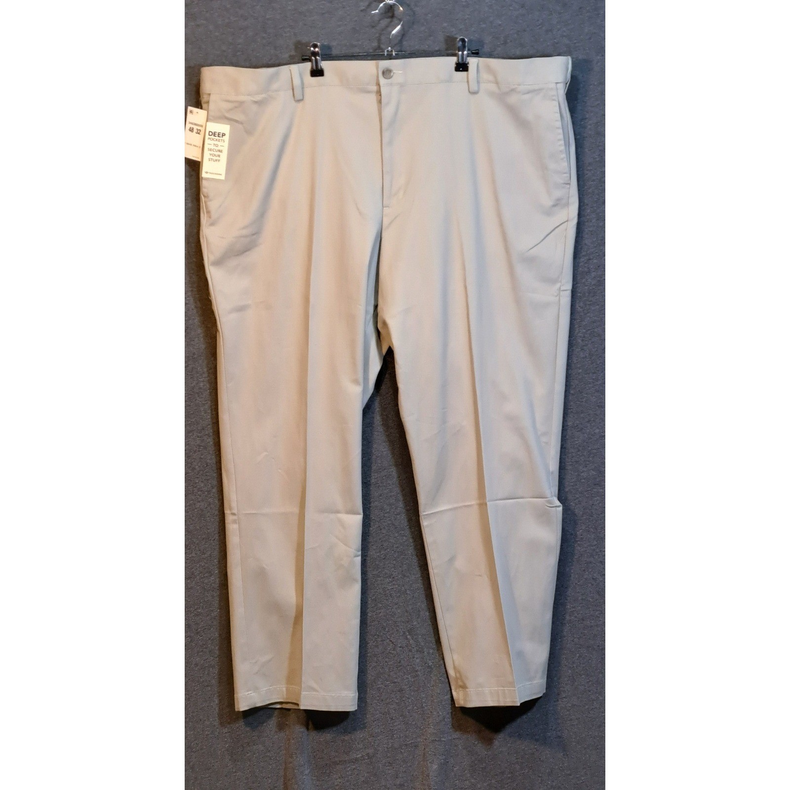 Dockers Mens Easy Khaki Big & Tall Classic Fit Stretch Pants Tan W48 L32 NEW
