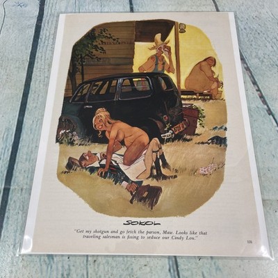 1970 Sexy Adult Cartoon Salesman Vintage Print Ad/Poster Pinup Art Magazine Page