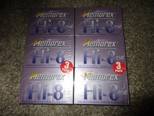 Lot of 6 New Memorex 8MM Blank MP120 Camcorder Video Cassette Tapes Sealed
