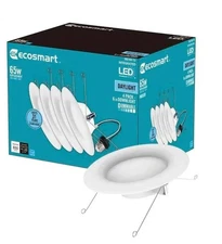 EcoSmart 6 in. Integrated LED White Canless New Construction or Remodel Dimmable