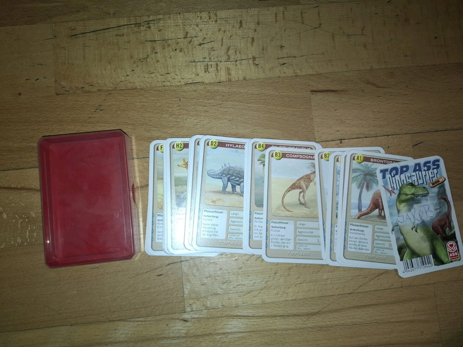 Top Ass Dinosaurier Trumpf Spiel Karten Deck Quartett Set Top Ass Dinosaurier...