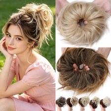 Natural Messy Bun Curly Hair Piece Scrunchie Updo Hair Extensions Real AS Human