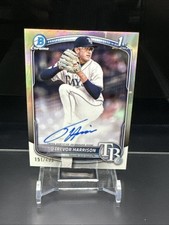 2025 Bowman Chrome Trevor Harrison Auto Refractor 1st 151/499 Rays