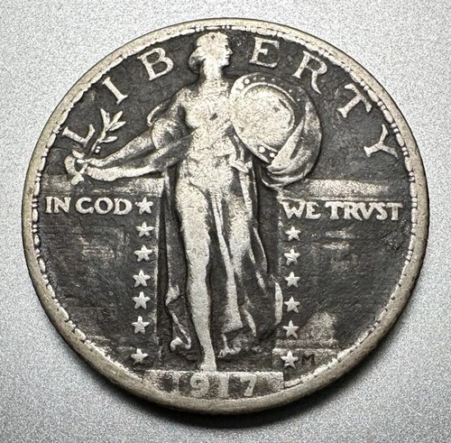 1917  TYPE 2  STANDING LIBERTY QUARTER  FINE DETAILS  #1841