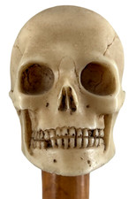 RARE SKULL ANTIQUE WALKING CANE STICK Carved one of a Kind Please Look