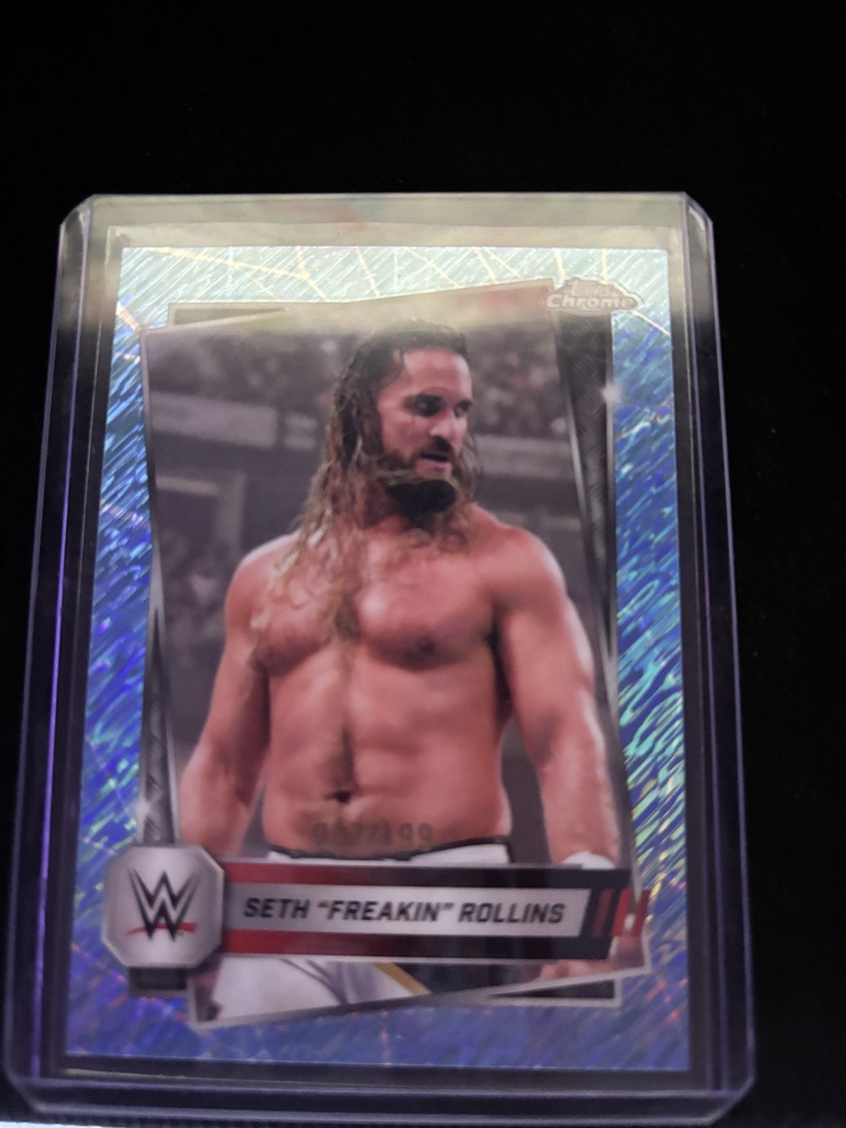 2025 Topps Chrome WWE - Seth Rollins #5 Aqua Shimmer Refractor /199