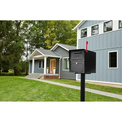 Locking Parcel Mailbox High Security Post Mount Durable Metal Construction New - Picture 10 of 11