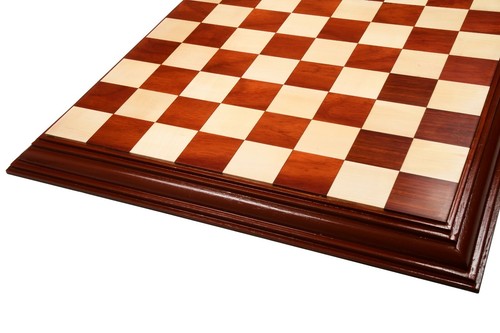 "Tablero de ajedrez indio de lujo de madera maciza en brote palo de rosa (Padauk) y arce - 21" - Imagen 7 de 10