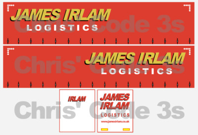 Code 3 selbstklebendes Vinyl Anhänger Aufkleber - James Irlam - 1/50 1/76 1/148