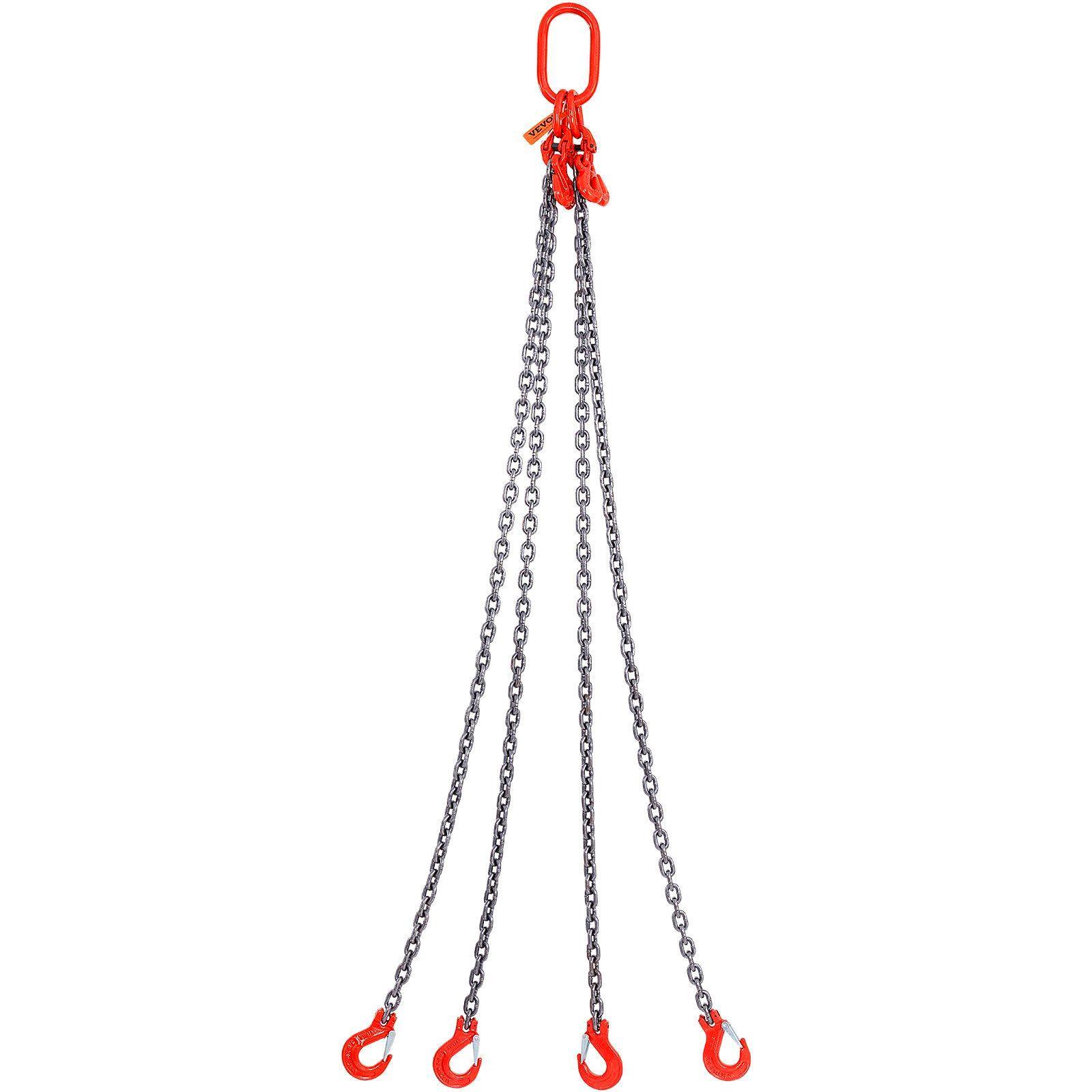 Heavy Duty 5ft G80 Lifting Chain 11000lbs Capacity with Grab Hooks Manganese