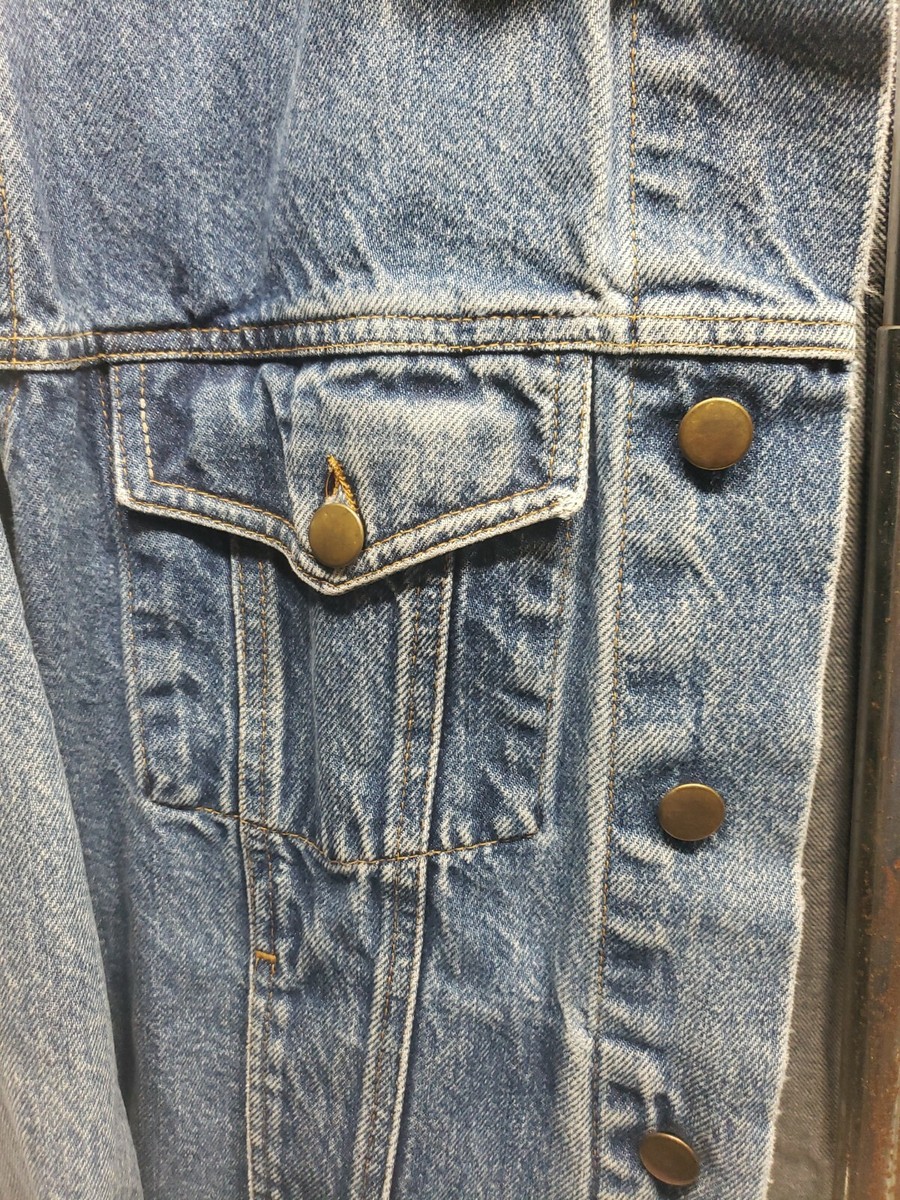 Vintage 90's Jean Jacket Combinations Denim Distressed M