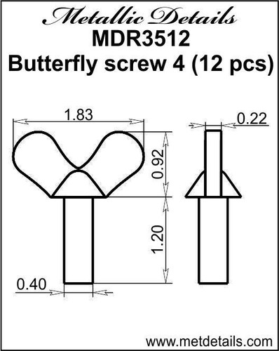 Metallic Details MDR3512 Scale model kit 1:35 Butterfly screw 4 Armor - Resin - Picture 8 of 24