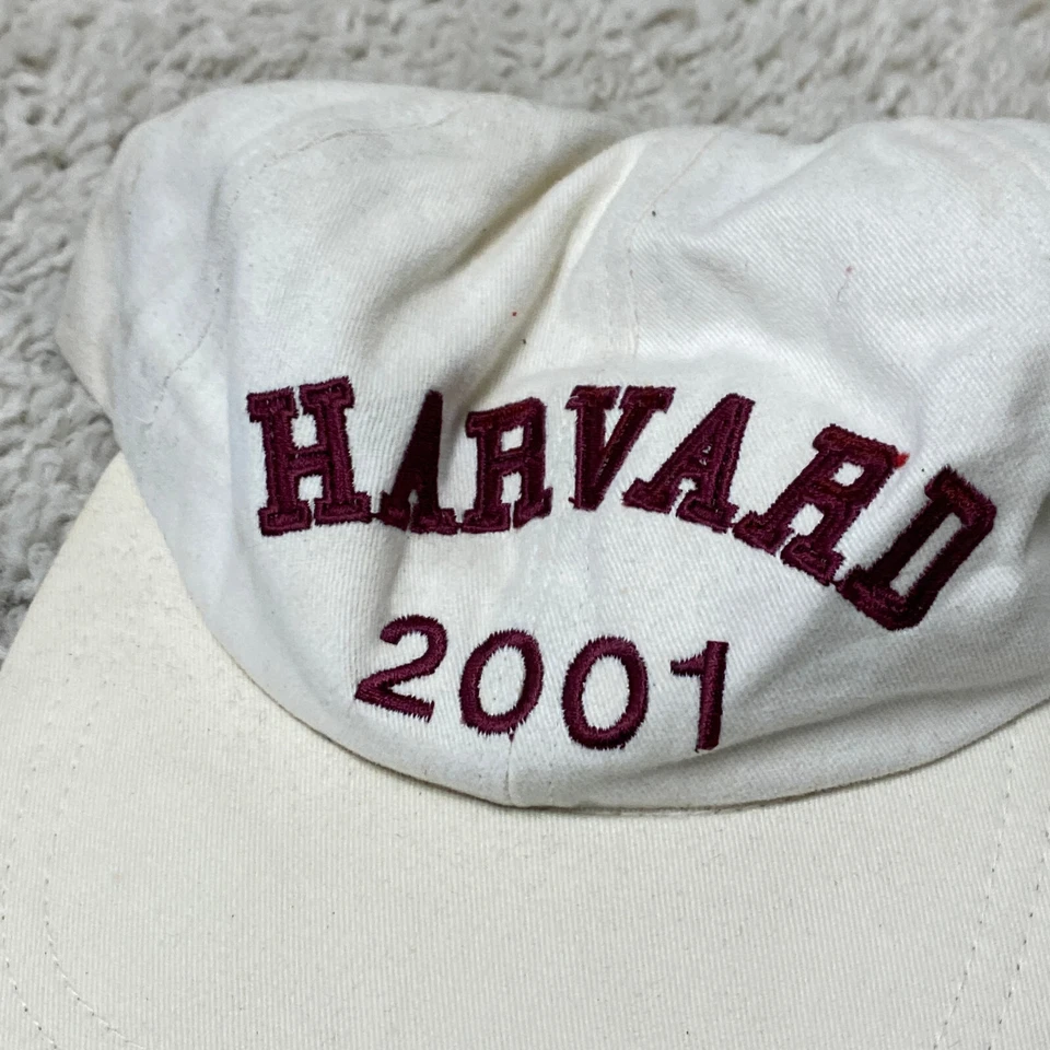 De Colección Sombrero Harvard Blanco Rojo Talla Única Correa Nueva Inglaterra Gorra Co Universidad Hombres Años 90 Foto 2 de 4