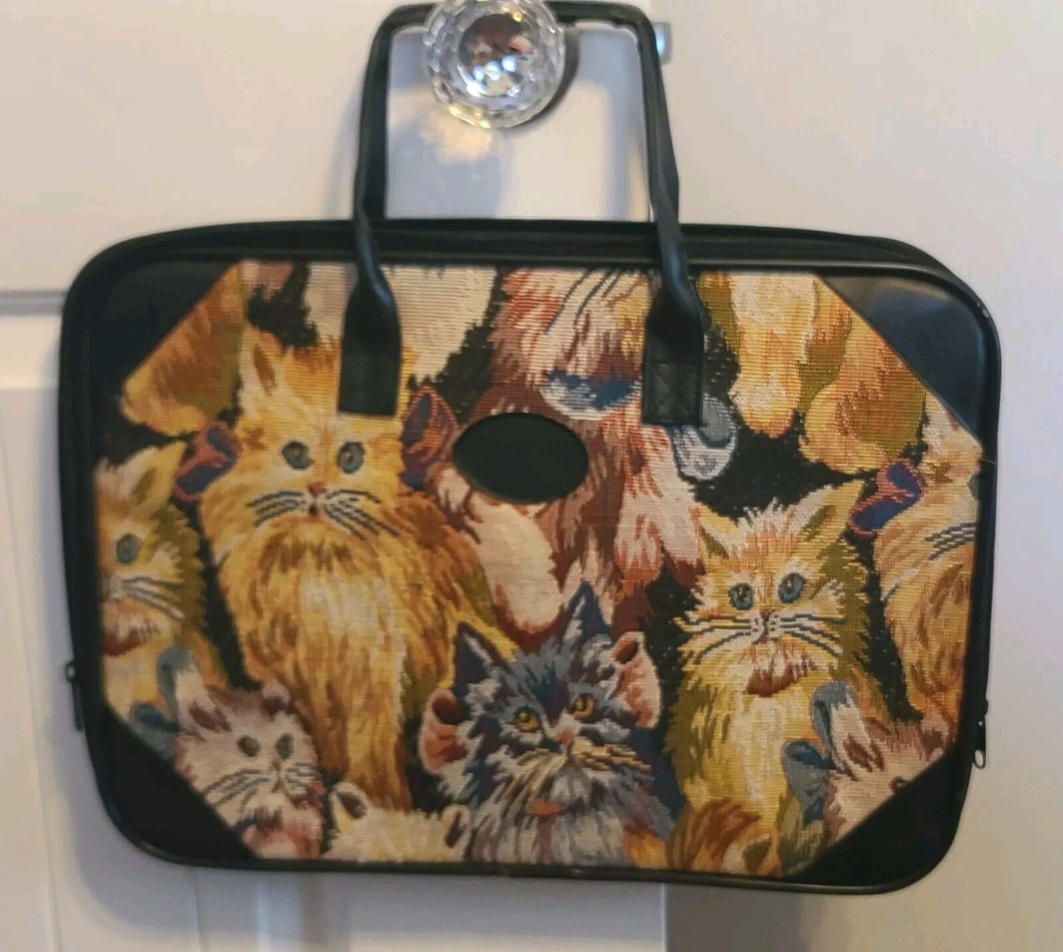 Vintage Kitty Cat Laptop Bag Carrying Case