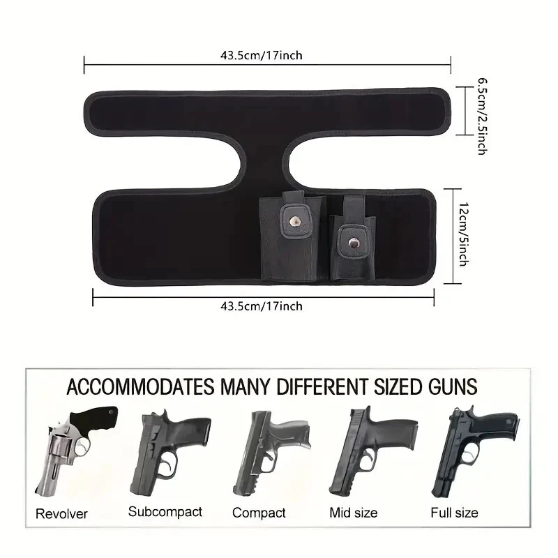 Concealed Pistol Ankle Leg Holster Elastic Leg Holster with Magazine Holder - Image 2 of 4