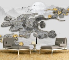3D Gray Clouds R26582 Wallpaper Wall Mural Self-adhesive Removable Luna