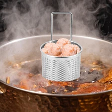Hot- pot Mesh Net Basket Stainless Steel Mesh Basket Hanging Noodle Strainer US