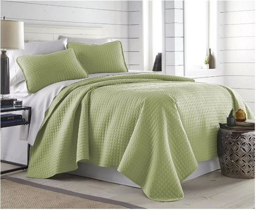 Southshore Fine Linens Oversized Lightweight Quilt & Sham Set, Full/Queen, Green - 第 1/5 張圖片