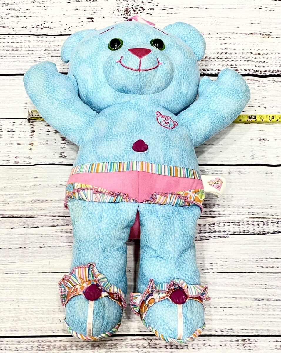 Vintage 2004 Doodle Bear Plush Tyco Blue Pink Stuffed Teddy Vintage 2004 Doodle Bear Plush Tyco Blue Pink Stuffed Teddy