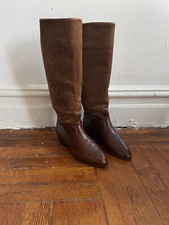 Vintage Brown Suede and Leather Long boots Size 6