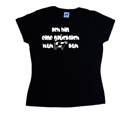 Ich bin eine glücklich Muh- lustiges Damen T-Shirt