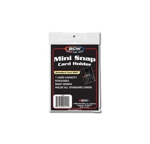 (5 Pack) BCW Mini Snap Tite Card Holders Stackable Standard Size