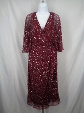 Maya Deluxe Sequin Faux Wrap Dress Size 8 New