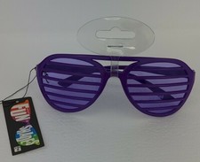 New Amscan Shutter Shades Dark Purple 80's Retro Slot Glasses Costume Accessory