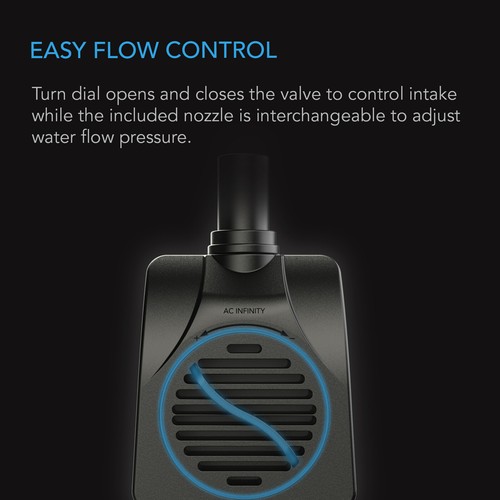 AC Infinity Submersible Water Pump, Quiet Flow Control for Hydroponics, 211 GPH - 第 4/7 張圖片