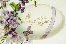 1909 Easter Egg  Flowers Card Embossed Chromolithograph Easter Holiday Postcard