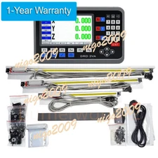 DRO 3Axis LCD Display Digital Readout kit 50-1000mm Linear Scales 5um Mill Lathe