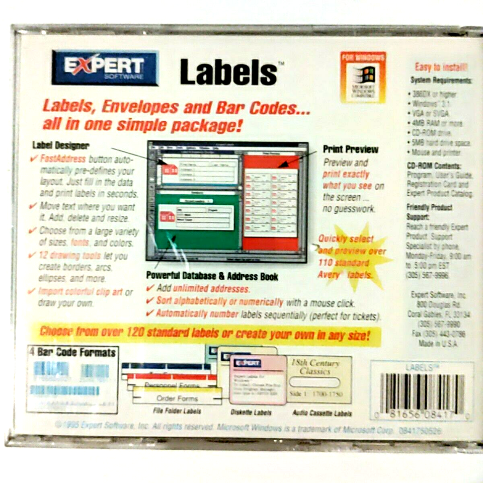EXPERT LABELS CD-ROM Windows Pc | eBay