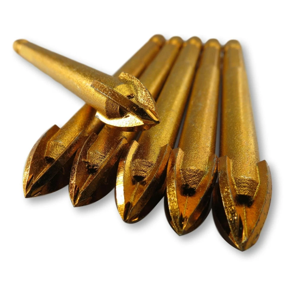 5 x 6 mm Hex Tile Drill Titanium Coated Marble Granite Porcelain Hole Cutter UK - Image 3 of 4