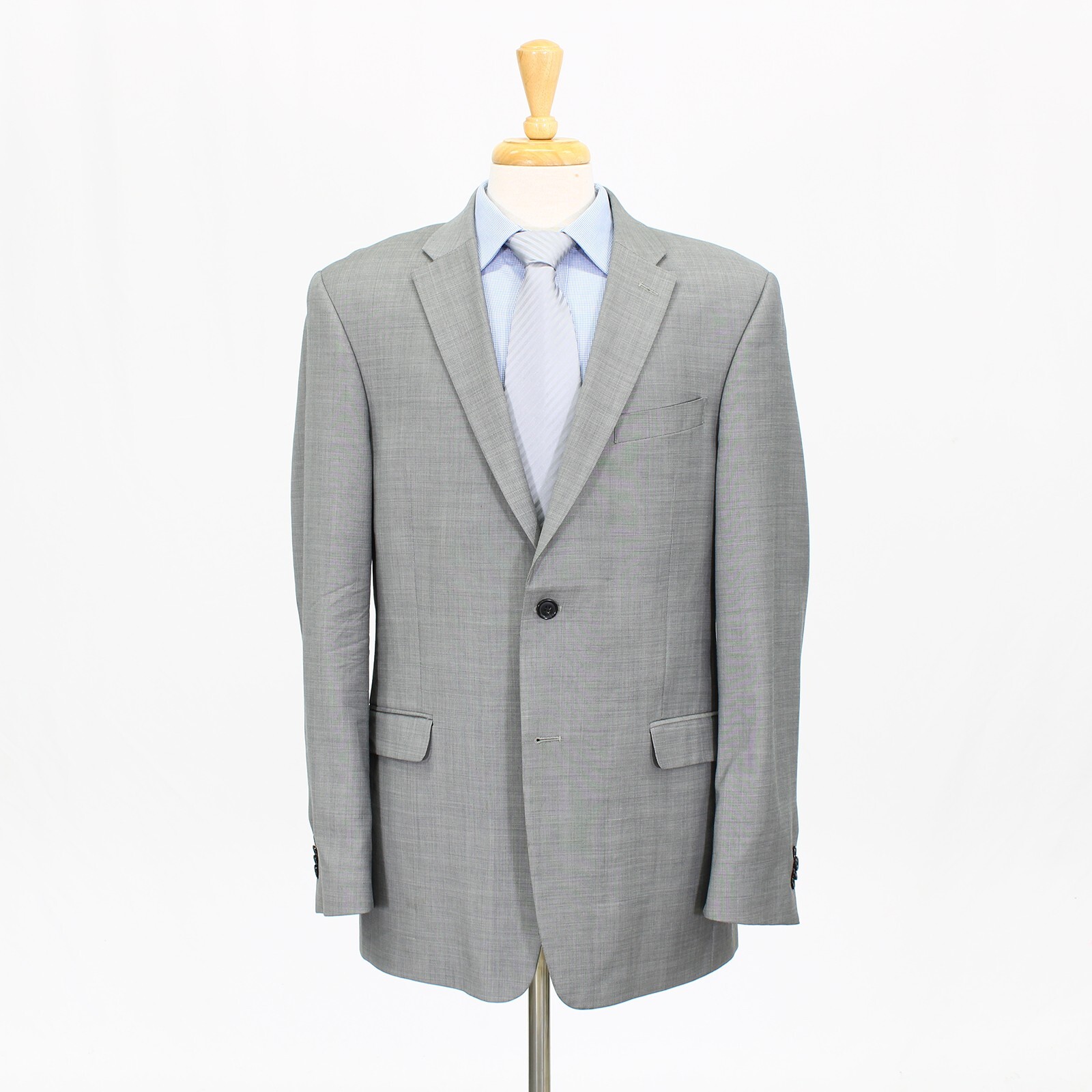 Tommy Hilfiger 42L Gray Solid Two Button Wool Spo… - image 1