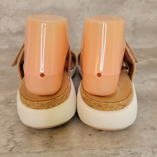 Clarks Unstructured Sandal Womens 8 Casual Tan Slip On Shoe Hook & Loop - Picture 4 of 11
