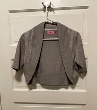 Women's Eliza J silver cardigan with sparles Size M