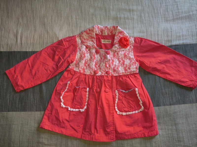 Girls Japan Trench Coat pink Windbreaker Jacket 3T-4T Japanese style vtg 90s